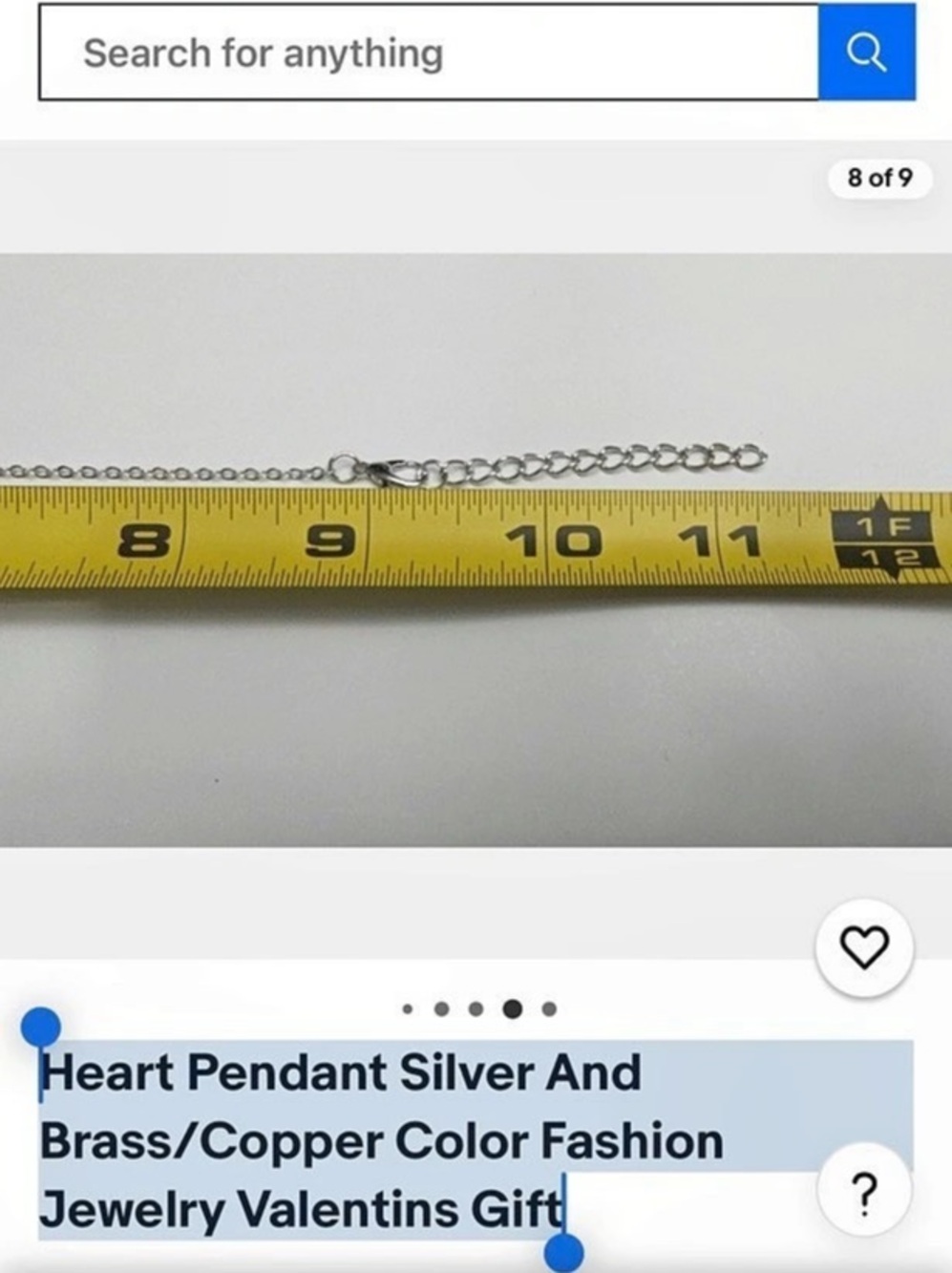 Silver Heart Pendant Necklace - Picture 6 of 6